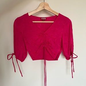 STAUD Cropped Top with Ties